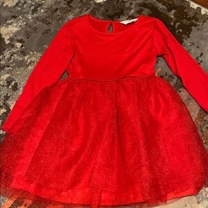 H&M Vibrant Red Girls Holiday Dress Size 6/7